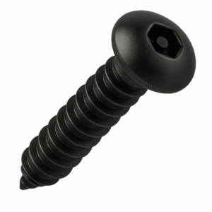 Security Self-Tappers - Pin Hex Button Head BLACK Stainless Steel A2