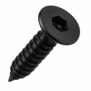 Security Self-Tappers - Pin Hex Countersunk BLACK Stainless Steel A2