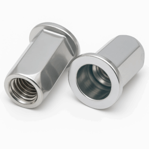 Steel Hexagon Flat Head Open End Rivet Nut