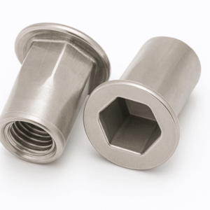 A2 Stainless Half Hexagon Flat Head Open End Rivet Nut