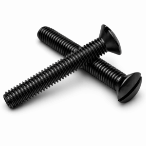 Slotted Raised Countersunk Machine Screws - BLACK Stainless A2