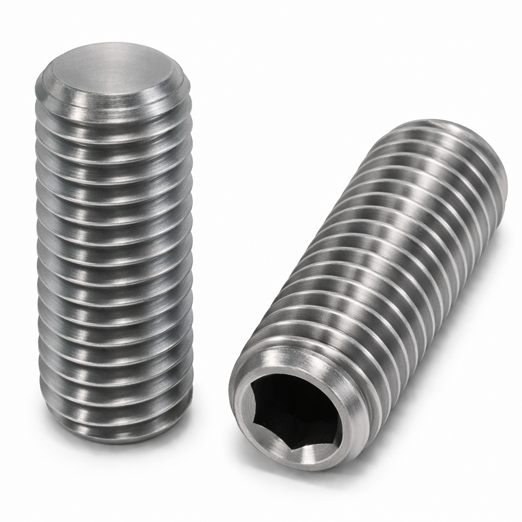 M2.5 x 6mm Socket Setscrews Flat Point - Stainless Steel A4 (316) DIN 913