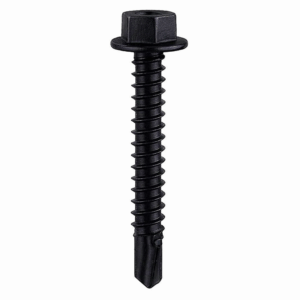 Hex Head Tek Screws for Light Steel Section BLACK Stainless Steel A2