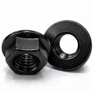 Hexagon Unserrated Flange Nuts - BLACK Stainless Steel A2