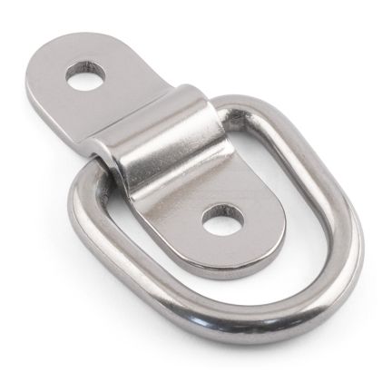 6mm x 38mm Lashing Rings on Plate - Marine Grade Stainless Steel A4 (316)