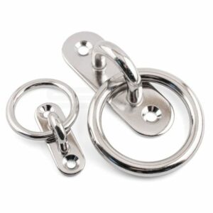 Oblong Pad Eye Plates with Ring - Marine A4 Stainless Steel