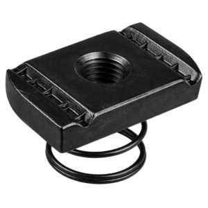 Short Spring Plain Channel Nut - Black