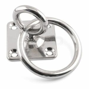Square Swivel Eye Plate with Ring - Marine A4 Stainless Steel