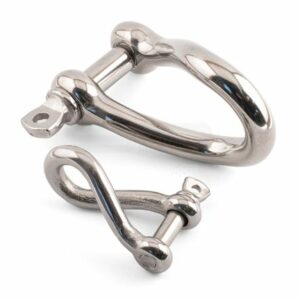 Twisted D Shackles - Long - A4 Stainless Steel