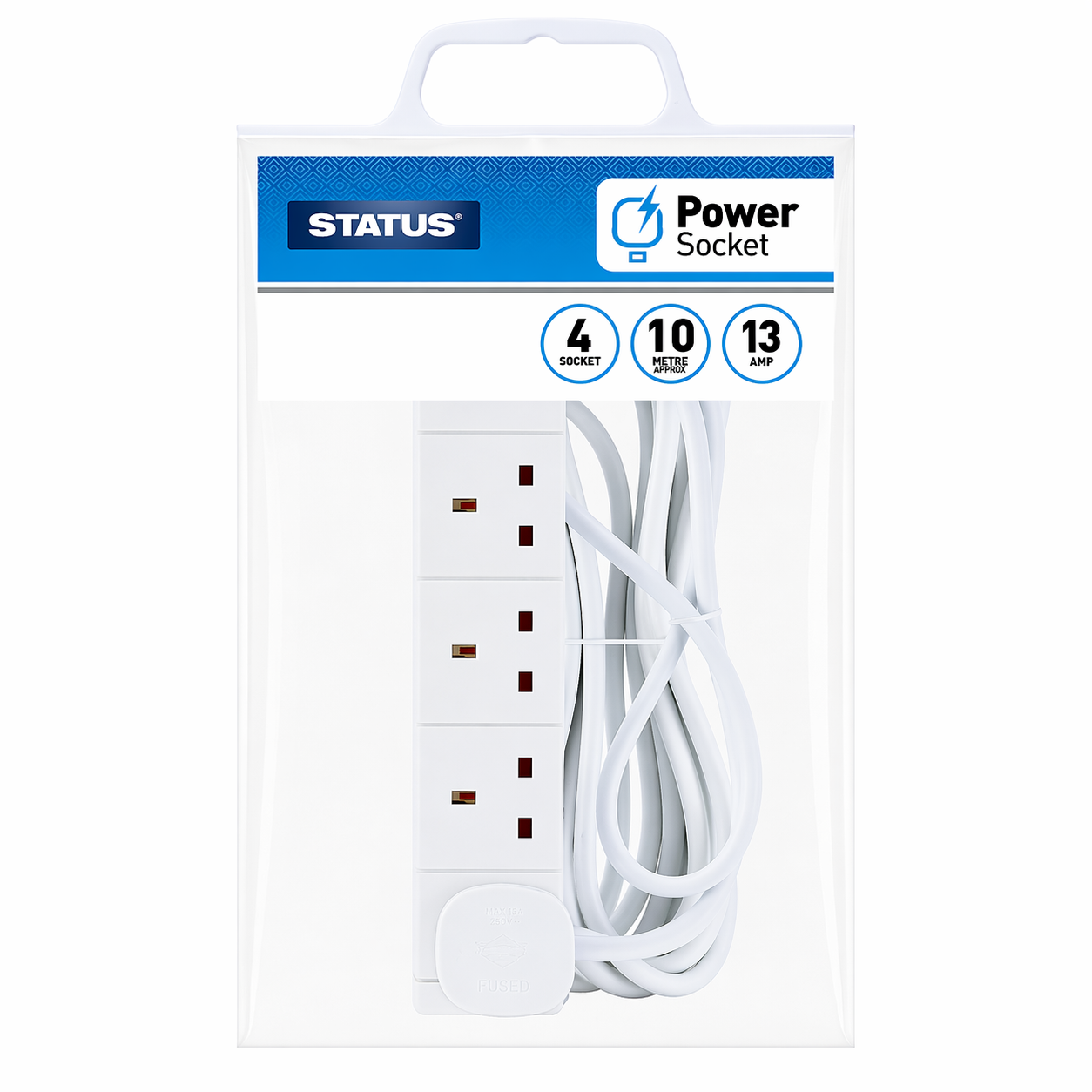 2 Gang Electrical Power Extension Socket Lead with Neon Indicator - 5 Meter