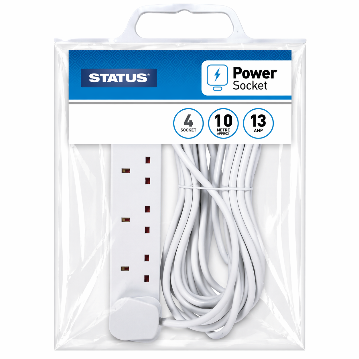 4 Gang Electrical Power Extension Socket Lead - 10 Meter