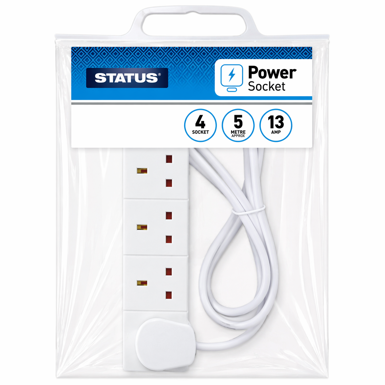 4 Gang Electrical Power Extension Socket Lead - 5 Meter