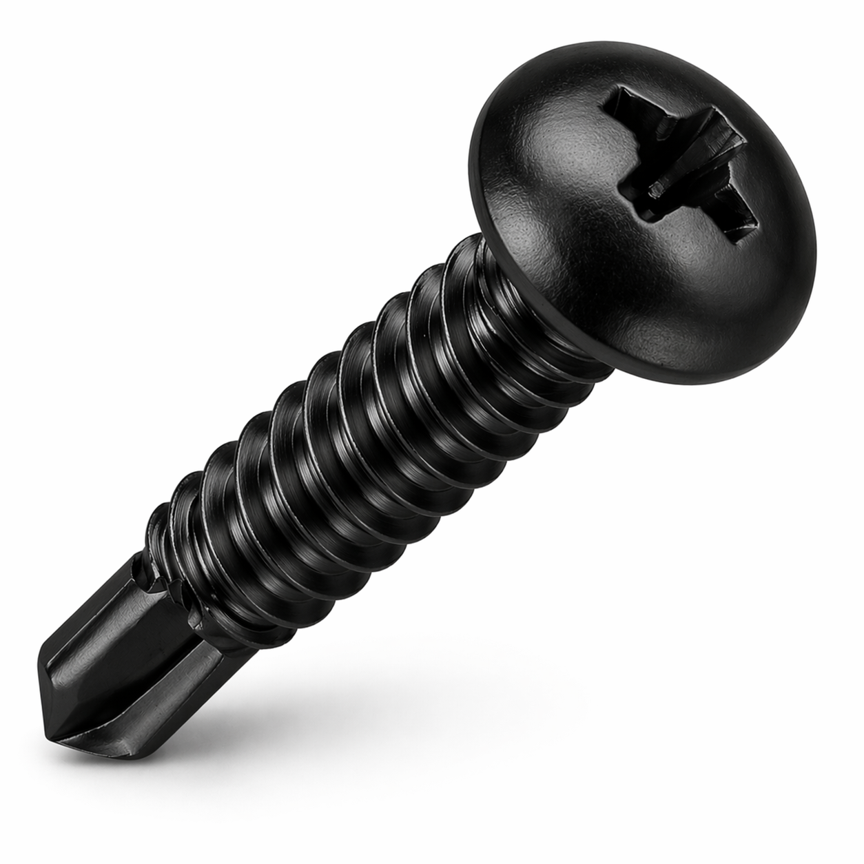4.2 x 38mm Pan Pozi Self Drilling Screw, BLACK Stainless Steel A2