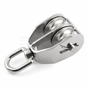 Swivel Eye Double Wheel Pulleys - Removable Wheels - Stainless Steel A4