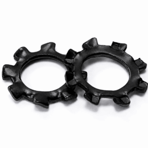 External Tooth Lock Washers - BLACK Stainless Steel A2 DIN 6797A