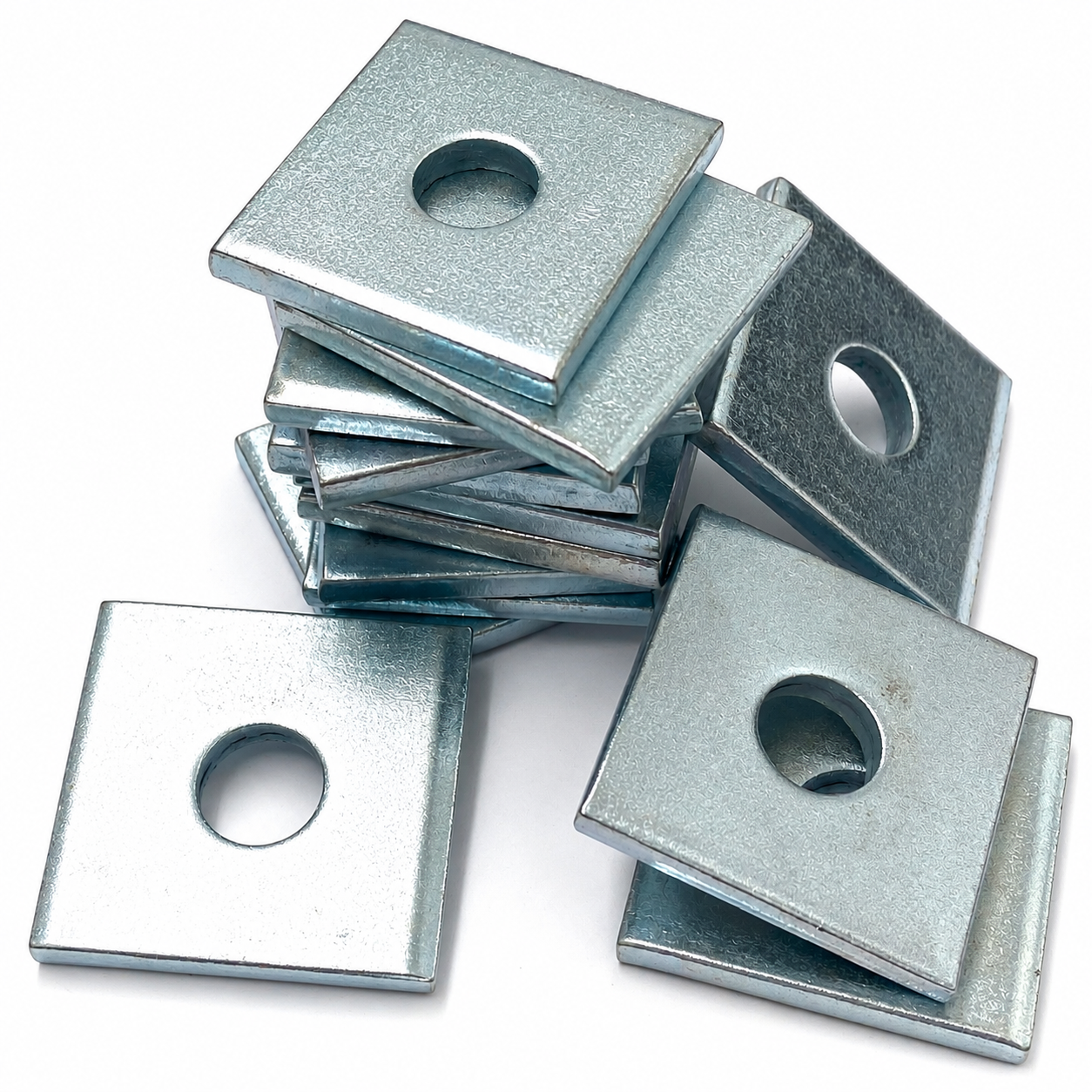 M10 x 40 x 3mm Mild Steel Square Plate Washer BLUE Passivated Zinc Plated, DIN 436