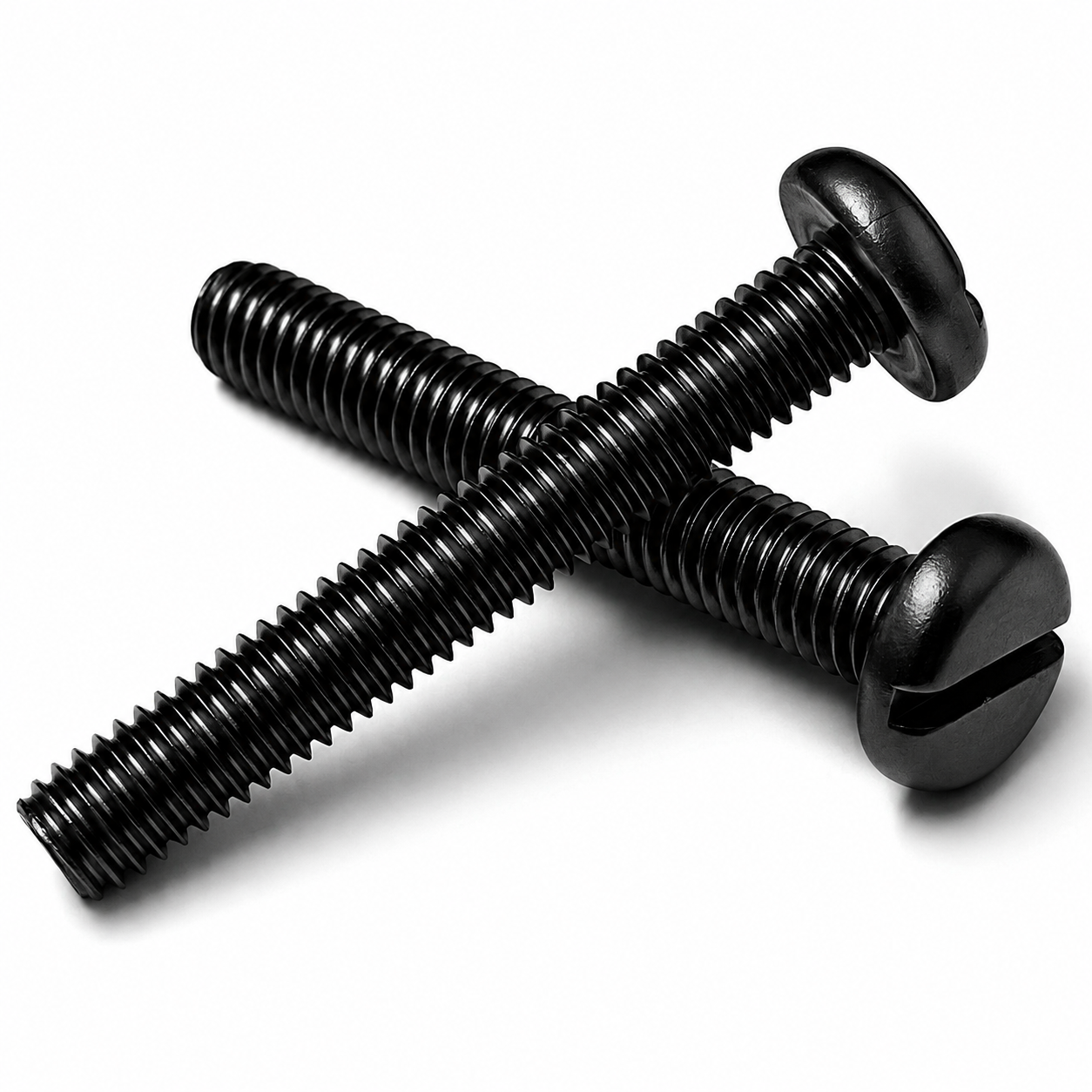 M4 x 14mm Pan Slotted Machine Screws BLACK Stainless Steel A2 (304), DIN 85